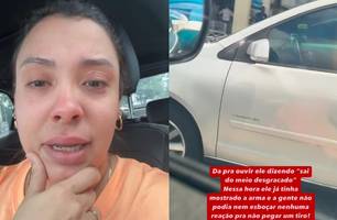 Empresária é ameaçada com arma por militar em supermercado de Teresina (Foto: Reprodução) Empresária é ameaçada com arma por militar em supermercado de Teresina (Foto: Reprodução)