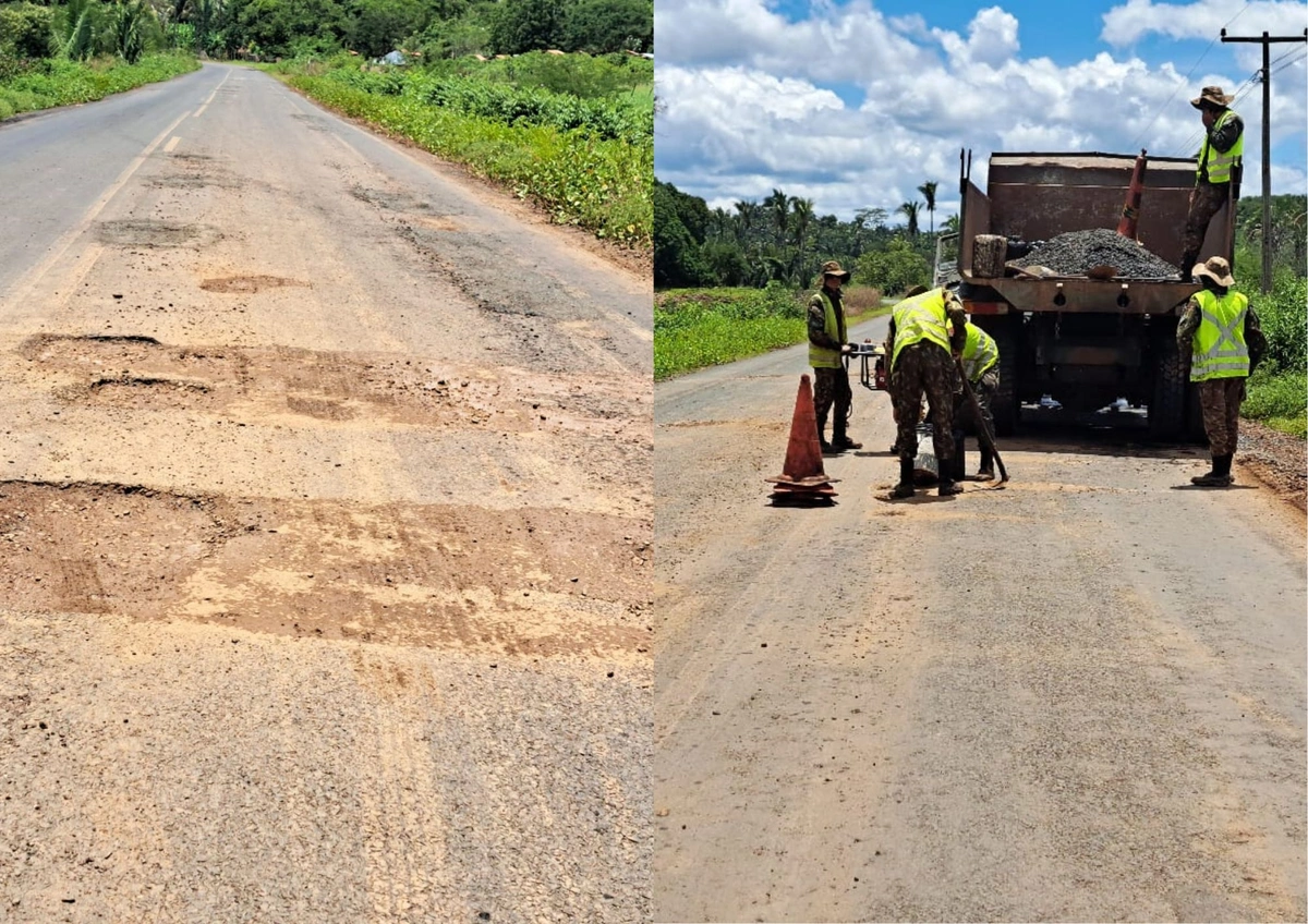 Exército inicia recuperação da BR-222 após solicitação do prefeito Abdoral Melo ao DNIT
