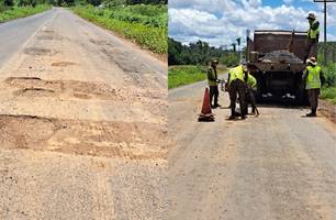 Exército inicia recuperação da BR-222 após solicitação do prefeito Abdoral Melo ao DNIT (Foto: Divulgação - Ascom) Exército inicia recuperação da BR-222 após solicitação do prefeito Abdoral Melo ao DNIT (Foto: Divulgação - Ascom)