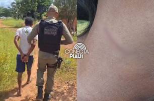 Homem tenta matar ex-mulher com facada no pescoço e é preso no interior do Piauí (Foto: Repórter 12/Conecta Piauí) Homem tenta matar ex-mulher com facada no pescoço e é preso no interior do Piauí (Foto: Repórter 12/Conecta Piauí)