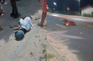 Jovem fica gravemente ferido após colidir com vaca na Estrada da Alegria em Teresina (Foto: Reprodução) Jovem fica gravemente ferido após colidir com vaca na Estrada da Alegria em Teresina (Foto: Reprodução)