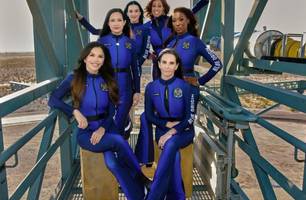 Katy Perry vai ao espaço com tripulação feminina em voo turístico da Blue Origin (Foto: Divulgação/Blue Origin) Katy Perry vai ao espaço com tripulação feminina em voo turístico da Blue Origin (Foto: Divulgação/Blue Origin)
