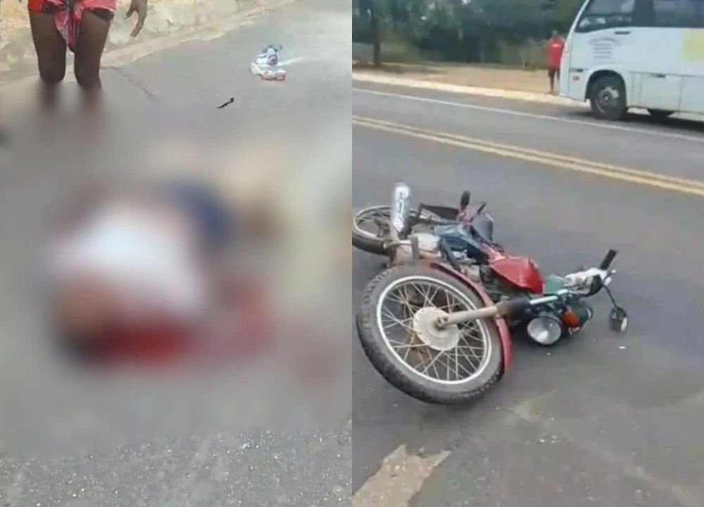 Motociclista morre em acidente na BR-135 em Santa Luz; foi arrastado por 30 metros