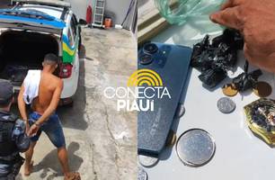 Motorista por app é preso com drogas após abordagem na zona Sul de Teresina (Foto: Repórter 12/Conecta Piauí) Motorista por app é preso com drogas após abordagem na zona Sul de Teresina (Foto: Repórter 12/Conecta Piauí)