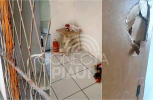 Mulher tem apartamento arrombado e invadido por faccionados em Teresina (Foto: Reprodução) Mulher tem apartamento arrombado e invadido por faccionados em Teresina (Foto: Reprodução)