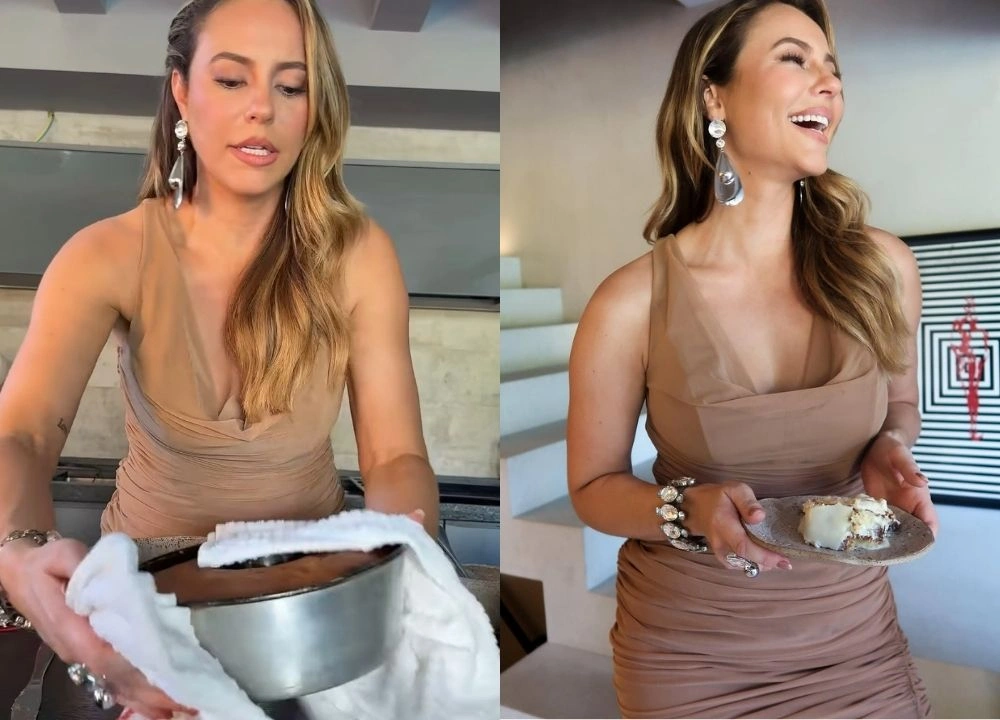 Paolla Oliveira prepara o próprio bolo para comemorar seus 43 anos; confira