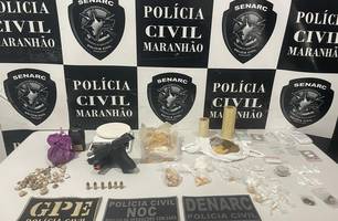 Polícia apreende arma e drogas durante operação em Timon (Foto: Divulgação/PCMA) Polícia apreende arma e drogas durante operação em Timon (Foto: Divulgação/PCMA)