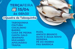 Prefeitura de Caxingó realiza entrega de peixes na Semana Santa (Foto: Reprodução - Redes sociais) Prefeitura de Caxingó realiza entrega de peixes na Semana Santa (Foto: Reprodução - Redes sociais)