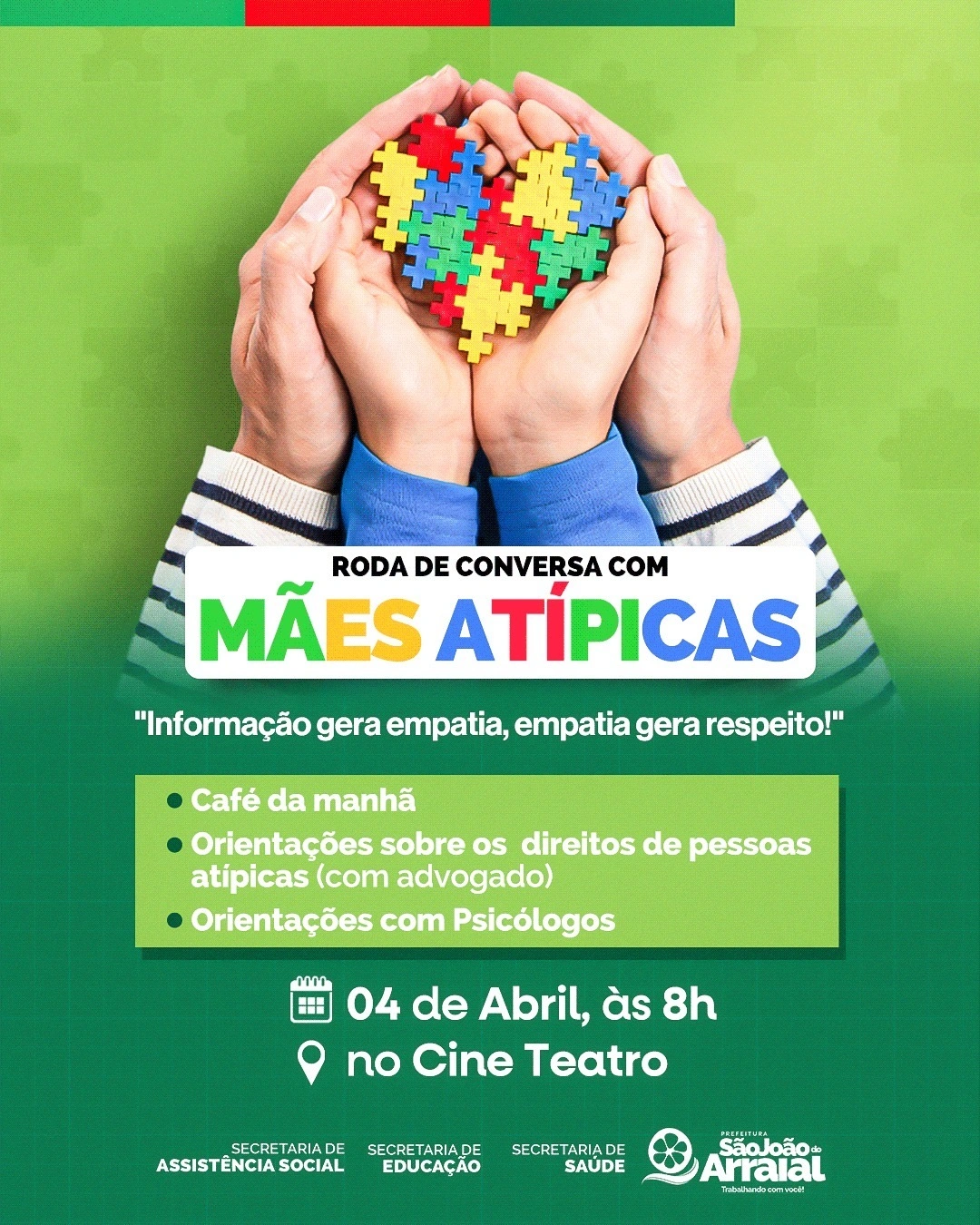 São João do Arraial promove Roda de Conversa para Mães Atípicas