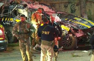 Três agentes da PRF morrem durante perseguição a motociclista no Rio de Janeiro (Foto: Reprodução TV Globo)