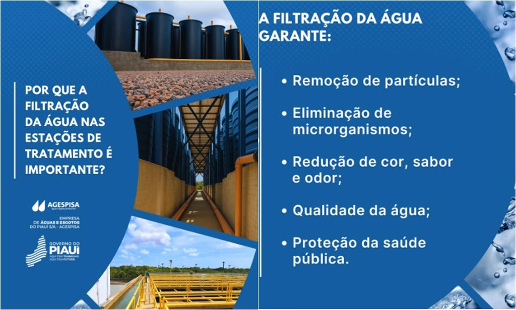 Agespisa destaca importância da filtração na qualidade da água consumida no Piauí