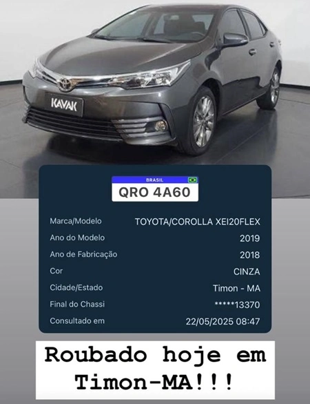 Bandidos fugiram no carro do empresário que teve casa invadida em Timon