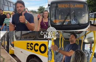 Beneditinos recebe nova frota de ônibus escolares para rede municipal (Foto: Reprodução) Beneditinos recebe nova frota de ônibus escolares para rede municipal (Foto: Reprodução)