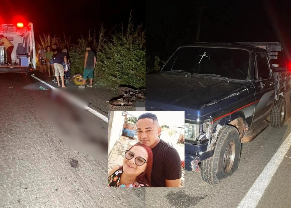 Casal morre após grave acidente entre moto e caminhonete na PI-477, em Pedro II