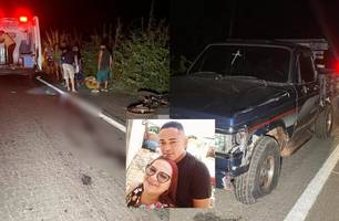 Casal morre após grave acidente entre moto e caminhonete na PI-477, em Pedro II (Foto: Reprodução/Portal P2)