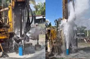Comunidade Cabeceiras celebra poço artesiano com vazão de 14 mil litros (Foto: Reprodução) Comunidade Cabeceiras celebra poço artesiano com vazão de 14 mil litros (Foto: Reprodução)