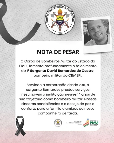 Corpo de Bombeiros do Piauí lamenta falecimento de sargento de 41 anos
