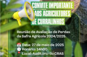 Curralinhos realiza reunião para avaliação de perdas da safra agrícola 2024/2025 (Foto: Reprodução) Curralinhos realiza reunião para avaliação de perdas da safra agrícola 2024/2025 (Foto: Reprodução)