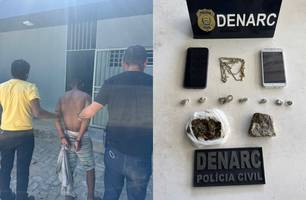 Denarc prende homem com maconha na 'Boca da Lúcia', zona Sul de Teresina (Foto: Divulgação/DENARC) Denarc prende homem com maconha na 'Boca da Lúcia', zona Sul de Teresina (Foto: Divulgação/DENARC)