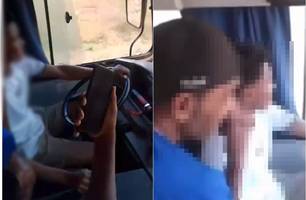 Estudante é flagrado dirigindo ônibus escolar em Manoel Emídio e caso gera revolta (Foto: Reprodução) Estudante é flagrado dirigindo ônibus escolar em Manoel Emídio e caso gera revolta (Foto: Reprodução)
