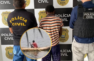 Fugitivo usou barco para tentar escapar (Foto: Reprodução) Fugitivo usou barco para tentar escapar (Foto: Reprodução)