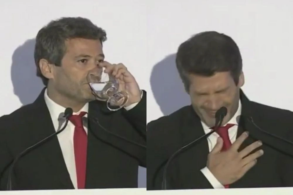 Líder da extrema-direita de Portugal passa mal após beber água durante comício