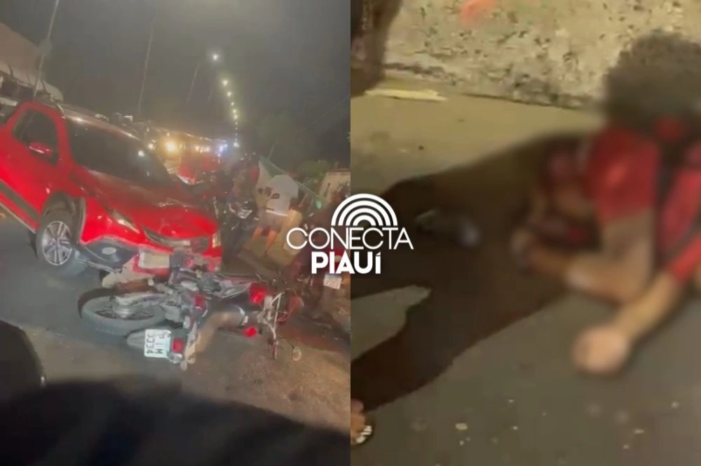 Motociclista fica gravemente ferido após ser atingido por carro em Teresina