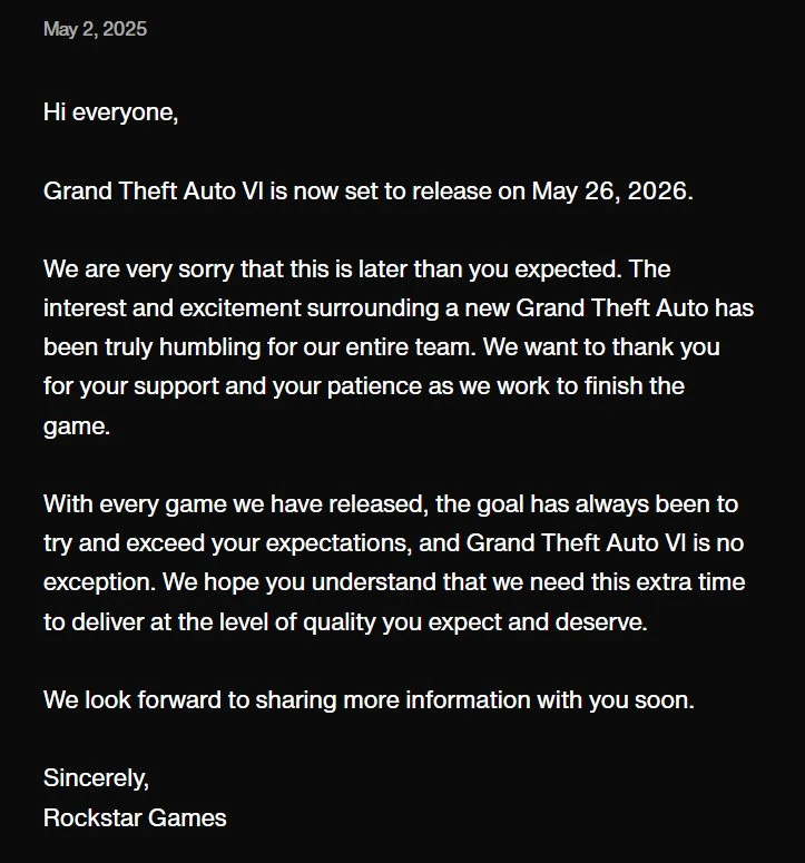 Nota da Rockstar Games