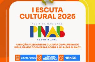 Palmeira do Piauí realiza I Escuta Cultural com foco na Lei Aldir Blanc 2025 (Foto: Reprodução) Palmeira do Piauí realiza I Escuta Cultural com foco na Lei Aldir Blanc 2025 (Foto: Reprodução)