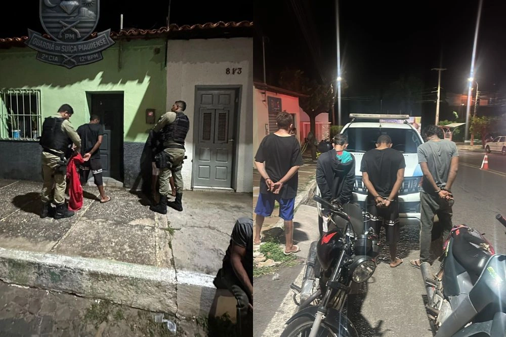 PM apreende motos adulteradas e leva quatro suspeitos à delegacia em Pedro II