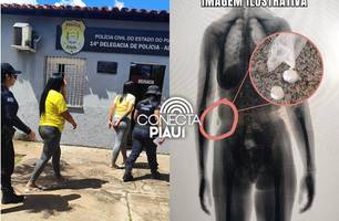 Polícia flagra duas mulheres tentando entrar com drogas na Cadeia Pública de Altos (Foto: Reprodução)