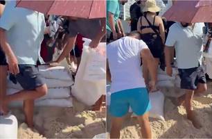 Show da Lady Gaga: sacos de areia e preços exorbitantes tomam conta de Copacabana (Foto: Reprodução) Show da Lady Gaga: sacos de areia e preços exorbitantes tomam conta de Copacabana (Foto: Reprodução)