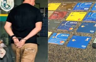 Suspeito de golpes, homem é preso após trocar cartão de idosa em banco de Parnaíba (Foto: Reprodução) Suspeito de golpes, homem é preso após trocar cartão de idosa em banco de Parnaíba (Foto: Reprodução)