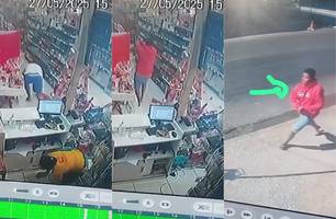 Vídeo flagra tentativa de homicídio contra ex-detento dentro de comércio em Altos (Foto: Reprodução)