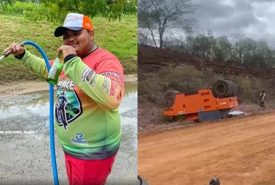 Vídeo: jovem de 27 anos morre após tombamento de rolo compactador no Sul do Piauí