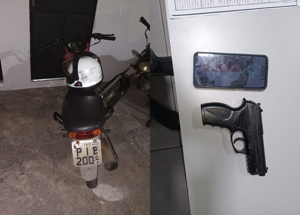 Adolescentes são apreendidos com moto roubada e simulacro de arma em Teresina