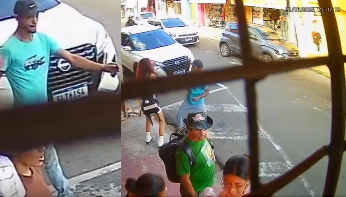 Bandido rouba celular de mulher na frente de outras pessoas no Centro de Teresina