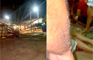 Brinquedo de parque de diversões desaba e deixa feridos no Norte do Piauí (Foto: Reprodução)
