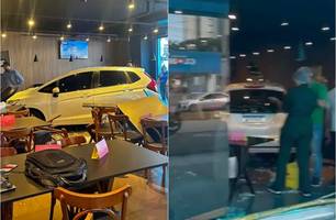 Carro invade restaurante do Carvalho da Homero dois meses após caso semelhante (Foto: Reprodução) Carro invade restaurante do Carvalho da Homero dois meses após caso semelhante (Foto: Reprodução)