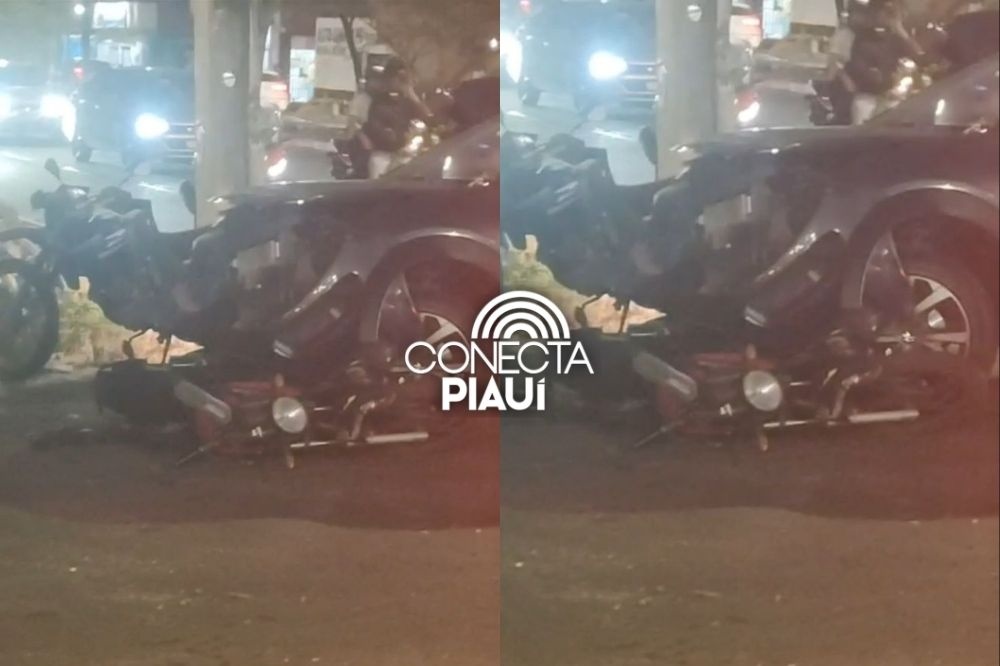 Colisão entre carro e moto é registrada em avenida de Teresina