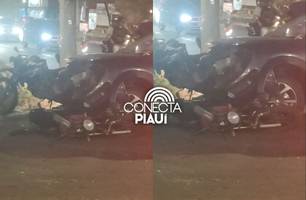 Colisão entre carro e moto é registrada em avenida de Teresina (Foto: Reprodução)