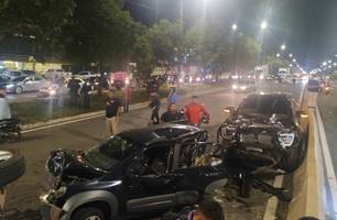 Colisão múltipla deixa feridos e causa destruição na BR-316, em Teresina (Foto: Repórter 12/Conecta Piauí)