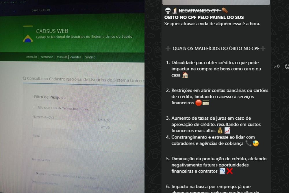 Criminosos vendem cartões clonados, dinheiro falso e esquemas de golpes em grupo