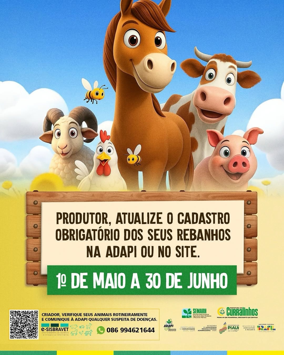Curralinhos inicia atualização cadastral de rebanhos