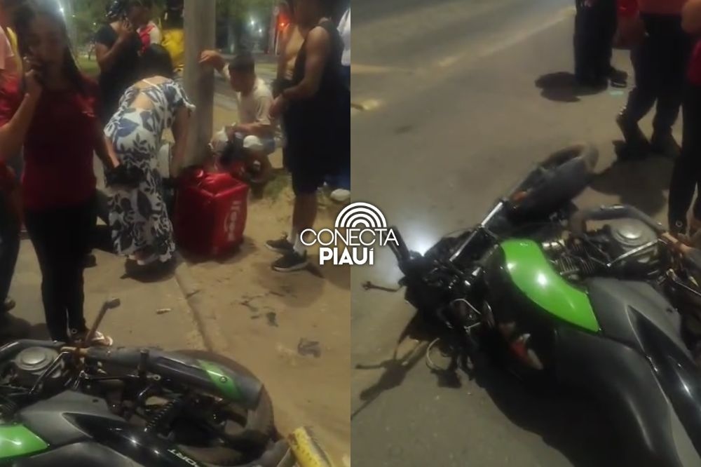 Entregadora de aplicativo sofre acidente de moto na zona Sul de Teresina