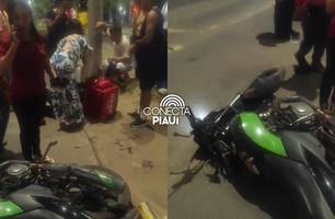 Entregadora de aplicativo sofre acidente de moto na zona Sul de Teresina (Foto: Reprodução)