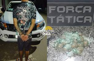 Homem é preso com mais de 40 invólucros de maconha em ônibus em Simplício Mendes (Foto: Reprodução)