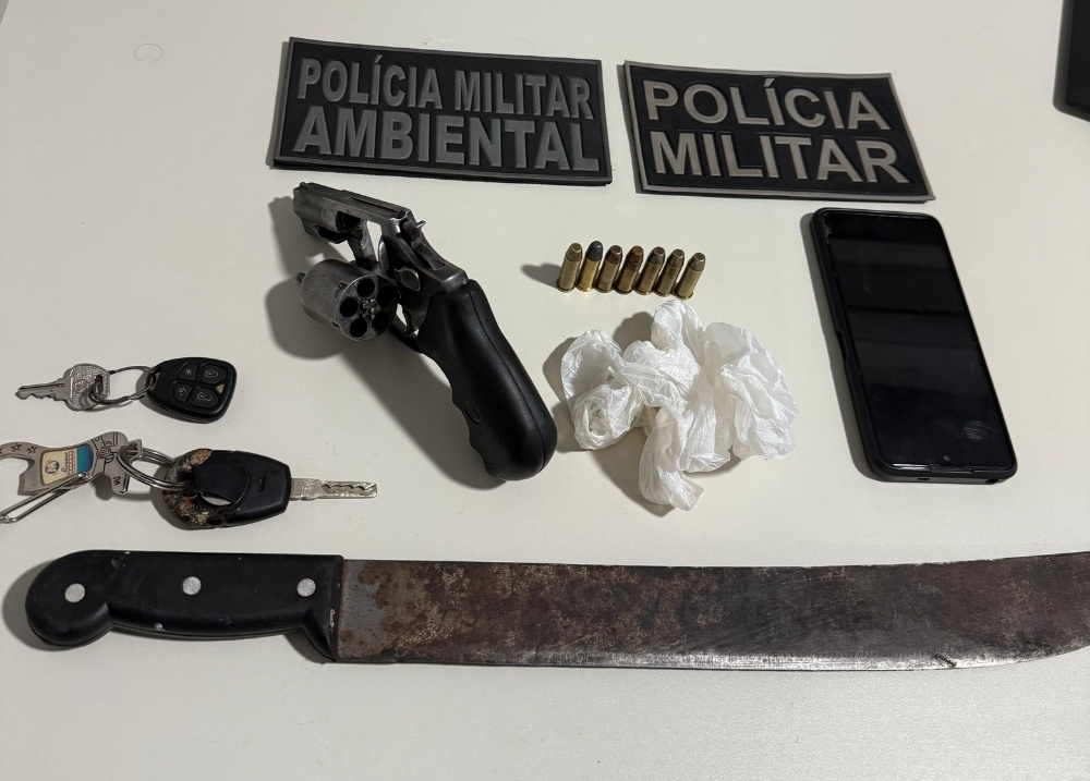 Homem é preso com revólver e munições em bar na cidade de Baixa Grande do Ribeiro