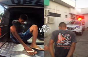 Homem suspeito de série de roubos de motocicletas é preso em Teresina (Foto: Repórter 12/Conecta Piauí) Homem suspeito de série de roubos de motocicletas é preso em Teresina (Foto: Repórter 12/Conecta Piauí)