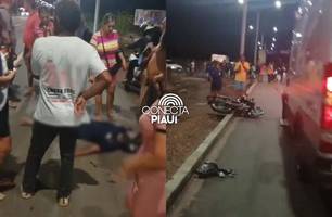 Motociclista fica ferido em acidente na BR-316 na entrada de Demerval Lobão (Foto: Reprodução)
